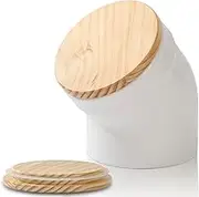 Salt Cellar with Lid, Modern Ceramic Salt Pig, Salt Containers for Countertop, Sugar Container, Sugar Jar, Easy Access, Dishwasher Safe (White)