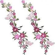 Iron on Patches for Clothes,2 Pieces Butterfly Flower Embroidered Iron On Patches, Embroidery Applique by DIY Cloth Art Embroidery Decoration Jeans Hats Blouses Sewing sew Shirts Appliques