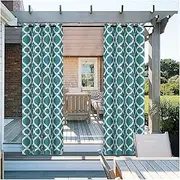Waterproof Outdoor Curtain Set of 2 Thermal Insulated Sun Shade Blackout Curtains for Patio Bedroom Porch Living Room Pergola Gazebo Sliding Door Green 150x270cm
