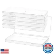 BENECREAT 5 Packs PP Plastic Bead Container Box, 6.5x3.2x0.6inch Rectangle St