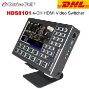 DeviceWell HDS8101 4-CH HDMI Video Switcher Mixer 5" HD LCD Screen UVC Streaming