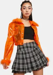 Juicy Planet Her Vinyl Trucker Jacket