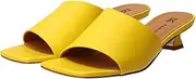 FABIO RUSCONI(ファビオルスコーニ) Fabiolusconi Women's Heel Sandals, Square Toe Spool Heel Mule, yellow, 22.5 cm
