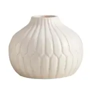 Round Large Ceramic Vase, 6.7 inch H, for Home and Office D�cor - Pack of 2