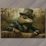 FLATCARD Lizard King Forest Guardian Hat Strange Unusual Weird Steampunk