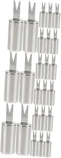3sets 8pcs Reusable Stainless Steel Corn Forks Durable BBQ Skewers for Camping Home Use Sturdy Corn Holders for Easy Eating Professional BBQ Accessory 8pcs*3
