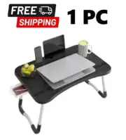 Laptop Bed Desk, Folding Lap Desk with Cup Holder & Drawer for Bed, Sofa, Couch