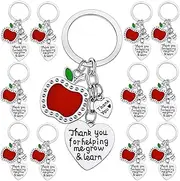 YEEQIN 12PCs Teacher Keychains In Bulk Teacher Appreciation Gifts Thank You Gift Appreciation Keychain Gifts For Teacher, Pack of 12 Thank You for Helping Me Grow & Learn, One size