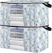 sanluoli 60L 2 Pack Organizer Under Bed with Reinforced Handles, clear window Drawer For Closet Storage