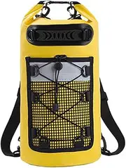 [AIMALL] Waterproof Dry Bag 10L/30L with Mesh Pocket, IPX6 Roll-Top Backpack for Kayaking, Beach, Boating, Hiking, Swimming, Rafting, 500D PVC Outdoor Gear Bag