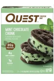 New QUEST Mint Chocolate Chunk 20g Protein Healthy Carbs Bar 8.5oz (1 Box)