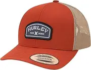 [Hurley] Men's Trucker Hat - Curved Bill Regular Fit Left Coast Baseball Cap for Men - Snap Back Mesh Panel Ball Cap