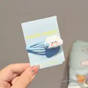 Star / Cloud Alloy Hair Clip / Hair Clamp (Various Designs) Contour Clip - Cloud - White & Light Blue - One Size