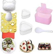 HAGBOU Rice Ball Mold, 3 Pack Onigiri, Cute Cat Kitten Sushi Maker for Kids, Musubi Press, Classic Triangle Rice Ball Maker Kit for Lunch Bento Box Accessories