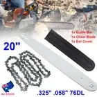 20 Inch Chainsaw Guide Bar & Chain & Cover .325 .058 76DL For 20" Baumr-Ag SX62