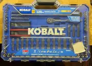 KOBALT 126 PIECE SAE METRIC CHROME MECHANIC TOOL SET WITH CASE RATCHET SOCKETS !