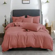 Premium 1000TC Bamboo Blend Quilt/Duvet/Doona Cover Set(Single, Double, Queen, King)-Cherry