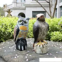在飛比找樂天市場購物網優惠-驅鳥器 塑料驅鳥防鳥嚇鳥仿真老鷹貓頭鷹花園裝飾