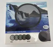 NEEWER 82mm HD Variable ND Filter ND2-ND32 (1-5 Stops) No X Cross/Optical Glass