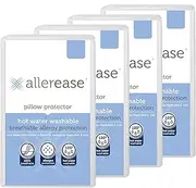 Aller-Ease Hot Water Washable Hypoallergenic Zippered Pillow Protectors, Allergist Recommended, Prevent Collection of Dust Mites and Other Allergens, Standard/Queen Sized, 2 Count (Pack of 2), White