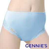 在飛比找PChome24h購物優惠-Gennies奇妮 010系列-彈性蕾絲孕婦中腰內褲(水藍T