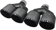1 Pair New Y-type Modification Suitable Compatible For VW Golf Carbon Fiber Tail Throat Bullet All Matte Black(Inlet54mm out89mm)