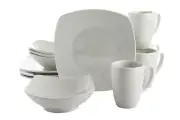 Gibson Home Zen Buffet 12-Piece Porcelain Dinnerware Set - White
