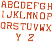 CORHAD 2 Letter Cloth Sticker Applique Clothes Patches Felt Letters for Fabric Winter Themed Alphabet Embroidery Patch Clothing Fabric Alphabet Embroidery Clothing Sew on Orange
