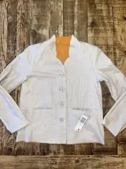 Eileen Fisher 100% Cotton Mandarin Collar Jacket Size PP , Reversible And NWT