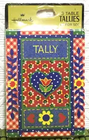 Vintage Hallmark Denim Gingham Flowers 3 Table Tally Bridge Score Cards 12 Cards