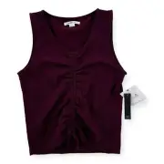 NWT O’Neill Martina Tank Top Womens Small Ribbed Ruched Cinched Front Stretchy