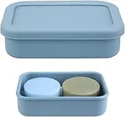 TITATI Large Travel Soap Container, Shampoo Bar Case, Silicone Soap Holder with Drainage Tray, Portabel Travel Soap Case for Shower, Travel, Camp, Gym(Gray Blue)