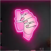 Sign Lamp USB Powered Nail Polish Hand Neon Sign UV Printed Nail Neon Lights Adjustable Brightness for Shop Wall Decor 28cmx40cm