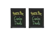 2x Quartet Flashing LED Battery Powered Writing Message 44cm Board Glass Sign