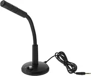 Kisangel Compact Easy-to-use Desktop Mic 3.5mm Mini Microphone for Meetings Games Chats