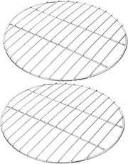 2pcs Stainless Steel Round BBQ Grill Mesh Multi Purpose Wire Rack for Grilling Smoking and Boiling Tea Easy to Clean Cooking Holder