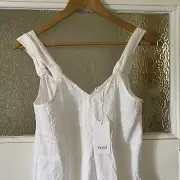 SEED WHISPER WHITE 100% COTTON DRESS SIZE 6 MAXI BNWT RRP $159.95