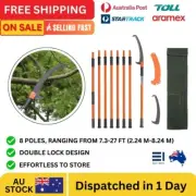 VEVOR Manual Pole Saw Extendable Tree Pruner 2.24-8.24m Fiberglass Pole Hook AUS