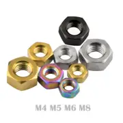 Titanium Nuts M4 M5 M6 M8 Ti Hex Full Nuts for Bicycle Motorcycle Fixing Nut