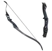Archery 56" Takedown Hunting 50lbs Recurve Bow Metal Riser Right Hand Black L...