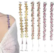 Flower Bra Straps, Embroidered Lace Floral Bra Straps Replacement, Adjustable Exposed Invisible Shoulder Belts, Thin Flower Lace Strap for Dresses, Tank Tops, Seamless Lingerie