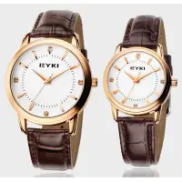 在飛比找蝦皮購物優惠-Eyki艾奇手錶經典鑲鑽情侶手錶竹節紋錶帶石英錶男士時尚女表