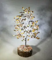 TIGER EYE STEP STYLE GEMSTONE CHIP TREE WITH 300 STONES CRYSTAL TREE OF LIFE