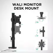 WALI Single Monitor Mount Arm Holds Screen Up to 32 in 22lbs Fully Adjustable