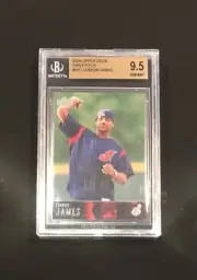 2003-04 Upper Deck LEBRON JAMES First Pitch #SP-7 RC Rare Rookie BGS 9.5 Gem