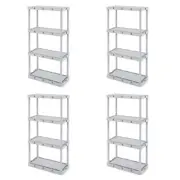Gracious Living Knect-A-Shelf 4 Tier Light Duty Storage Shelving System (4 Pack)