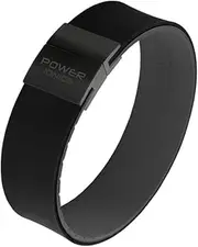 POWER IONICS Tourmaline Silicone Bracelet Men Unisex Sports Bracelet for Energy Balancing, Black-Gray Silicone Band, 13 cm - 21 cm, Gold, Silver & Black Buckle