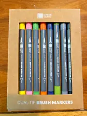 Maker Crate Dual-tip Brush Markers - 10 pack - NEW