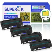 4PK CF280A 80A Toner Cartridge for HP LaserJet Pro 400 M401n M401dn M401dw