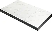 BEDRA BEDDING Tri-Folding Mattress - 10CM High-Density Foam with Ultra Soft Removable Bamboo Cover, 190x137x10CM, Spare Sofa Bed Floor Mat for Travel Camping, Black+White